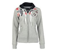 Geographical Norway Fespote Lady - Women's Hoodies Zip Jumpers Pockets - Sweatshirt Sweater Long Sleeve Warm Top Jacket - Women's Clothes Spring Summer Autumn Winter Season (Light Grey M)
