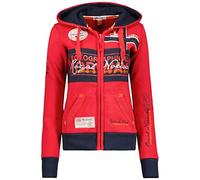 Geographical Norway Flyer Lady - Women's Hoodies Zip Jumpers Pockets - Sweatshirt Sweater Long Sleeve Warm Top Jacket - Women's Clothes Spring Summer Autumn Winter Season (Red S)
