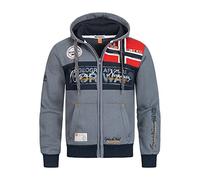Geographical Norway Flyer Men - Men's Zip Hoodie - Comfortable Sweatshirt Sweatshirt Logo Long Sleeve Warm - Men's Spring Summer Fall Winter Season (Dark grey S)