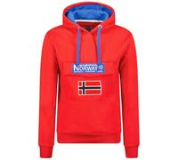 Geographical Norway GADRIEN RED-Blue DB Men 054 (WW6120H/GN/Red) Red Men's Hooded Jacket Pull On Overhead Hoodie, Regular Fit, Comfortable XL