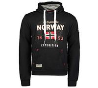 Geographical Norway Guitre Men - Men's Zip Hoodie - Comfortable Sweatshirt Sweatshirt Logo Long Sleeve Warm - Men's Spring Summer Fall Winter Season (Black M)
