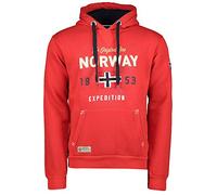 Geographical Norway Guitre Men - Men's Zip Hoodie - Comfortable Sweatshirt Sweatshirt Logo Long Sleeve Warm - Men's Spring Summer Fall Winter Season (Red M)