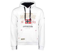Geographical Norway Guitre Men - Men's Zip Hoodie - Comfortable Sweatshirt Sweatshirt Logo Long Sleeve Warm - Men's Spring Summer Fall Winter Season (White M)
