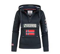 Geographical Norway Gymclass Lady - Women's Hooded Sweatshirt Kangaroo Pockets - Sweatshirt Sweater Long Sleeve Warm - Hoodie Gift Jacket Ideal Spring Summer Autumn Winter (Marine blue S)