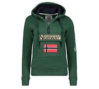 Geographical Norway Gymclass Lady - Women's Hooded Sweatshirt Kangaroo Pockets - Women's Sweatshirt Manche Pullover Casual Long Sleeve Warm - Hoodie Jacket Tops Sport (Dark Green L, Size 3)