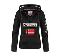 Geographical Norway Gymclass Lady - Women's Hooded Sweatshirt Kangaroo Pockets - Women's Sweatshirt Manche Pullover Casual Long Sleeve Warm - Hoodie Jacket Tops Sport (Black XXL, Size 5)
