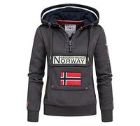 Geographical Norway Gymclass Lady - Women's Hoodies Zip Jumpers Pockets - Sweatshirt Sweater Long Sleeve Warm Top Jacket - Women's Clothes Spring Summer Autumn Winter Season (Dark Grey XXL)
