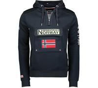 Geographical Norway GYMCLASS Men - Kangaroo Pocket Hoodie for Men - Sweatshirt with Brand Logo and Long Sleeves (Navy, L), Blue, Large, blue, L
