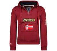 Geographical Norway Gymclass Men - Men's Kangaroo Pocket Hoodie - Sweatshirt Logo Pullover Hoody Warm Long Sleeve - Ideal Men's Gift Spring Summer Autumn Winter (Bordeaux M)