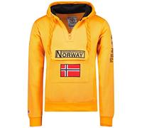 Geographical Norway Gymclass Men - Men's Kangaroo Pocket Hoodie - Sweatshirt Logo Pullover Hoody Warm Long Sleeve - Ideal Men's Gift Spring Summer Autumn Winter (Fluorescent orange XXL)