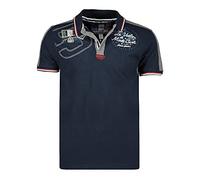 Geographical Norway Kalvin Men - Men's Classic Polo Shirt - Cotton Short Sleeve Casual Button Down Polos - Casual Shirt Tops Regular Classic - Ideal Spring Summer Gift (Marine blue M)