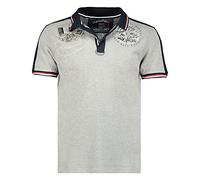 Geographical Norway Kalvin Men - Men's Classic Polo Shirt - Cotton Short Sleeve Casual Button Down Polos - Casual Shirt Tops Regular Classic - Ideal Spring Summer Gift (Light Grey XXL)