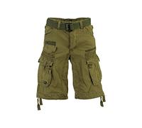 Geographical Norway Men Cargo Shorts Pant Pant Panoramique Men Basic Mastic Green, Herren:L