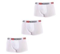 Geographical Norway Mens Pack-3 Boxers man - White Cotton - Size Large