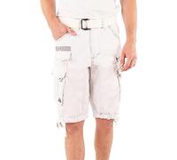 Geographical Norway Men's Panoramic Shorts/Shorts/Men's Bermuda Shorts/Cotton Cargo Pants/Boys Clothing/Quality Shorts and Bermuda Shorts, white, XXL