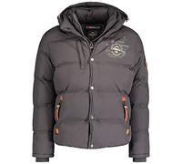 Geographical Norway Men's Quilted Jacket Winter Jacket - Lined Warm Windbreaker - Outdoor Skiing Snowboard Jacket for Winter/Autumn in Bundle with UD Beanie, Dark Grey Verv, S