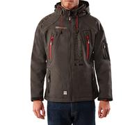 Geographical Norway Men's Softshell Functional Outdoor Jacket Water-Resistant - Grey - Dark Grey, Large