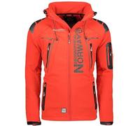 Geographical Norway Men's Softshell Functional Outdoor Jacket Water-Repellent Softshell Jacket Men's Waterproof Jacket with Hood Outdoor Jacket Outdoor Rain Jacket Sport Brandiing- Production, red, L