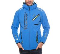 Geographical Norway Men's Softshell Outdoor Jacket Rainman? Hood - blue, S