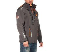 Geographical Norway Men's Softshell Outdoor Jacket Rainman? Hood - Dark Grey, L