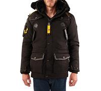 Geographical Norway Men's Winter Jacket Parka Acore Lined Hood - Black, XXL