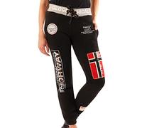 Geographical Norway Myer Lady - Women's Jogging Pants - Training Pants Sport Fitness Running - Women's Yoga Outerwear Cotton Pockets - Women Spring Winter (Black M)
