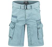 Geographical Norway Panoramique Men - Men's Casual Cotton Bermuda Shorts - Men's Comfortable Sport Cargo Shorts - Man All Seasons Spring Summer Autumn (Sky blue 3XL)