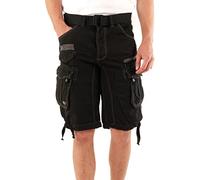 Geographical Norway Panoramique Men - Men's Casual Cotton Bermuda Shorts - Men's Comfortable Sport Cargo Shorts - Man All Seasons Spring Summer Autumn (Black XXL)