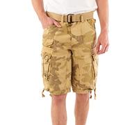 Geographical Norway Panoramique Men - Men's Casual Cotton Bermuda Shorts - Men's Comfortable Sport Cargo Shorts - Man All Seasons Spring Summer Autumn (Camo beige L)