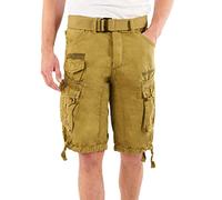 Geographical Norway Panoramique Men - Men's Casual Cotton Bermuda Shorts - Men's Comfortable Sport Cargo Shorts - Man All Seasons Spring Summer Autumn (Mastic XXL)