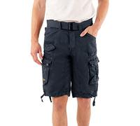 Geographical Norway Panoramique Men - Men's Casual Cotton Bermuda Shorts - Men's Comfortable Sport Cargo Shorts - Man All Seasons Spring Summer Autumn (Marine blue XL)