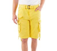 Geographical Norway Panoramique Men - Men's Casual Cotton Bermuda Shorts - Men's Comfortable Sport Cargo Shorts - Man All Seasons Spring Summer Autumn (Yellow M)