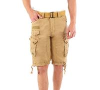 Geographical Norway Panoramique Men - Men's Casual Cotton Bermuda Shorts - Men's Comfortable Sport Cargo Shorts - Man All Seasons Spring Summer Autumn (Camo Khaki S)