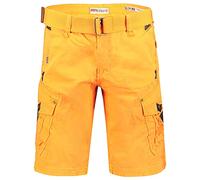 Geographical Norway Peanut Men - Men's Casual Cotton Bermuda Shorts - Men's Comfortable Sport Cargo Shorts - Man All Seasons Spring Summer Autumn (Orange XXL)