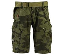 Geographical Norway Peanut Men - Men's Casual Cotton Bermuda Shorts - Men's Comfortable Sport Cargo Shorts - Man All Seasons Spring Summer Autumn (Camo mastic S)