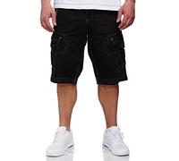 Geographical Norway Peanut Men - Men's Casual Cotton Bermuda Shorts - Men's Comfortable Sport Cargo Shorts - Man All Seasons Spring Summer Autumn (Black XL)