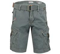 Geographical Norway Peanut Men - Men's Casual Cotton Bermuda Shorts - Men's Sport Cargo - Breathable Casual Chino - Short Shorts with Belt - Comfortable Regular Fit (XL, Blue)