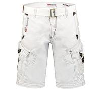 Geographical Norway Peanut Men - Men's Casual Cotton Bermuda Shorts - Men's Comfortable Sport Cargo Shorts - Man All Seasons Spring Summer Autumn (White L)