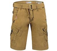 Geographical Norway Peanut Men - Men's Casual Cotton Bermuda Shorts - Men's Comfortable Sport Cargo Shorts - Man All Seasons Spring Summer Autumn (Khaki L)