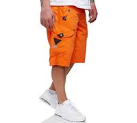 Geographical Norway Peanut Men - Men's Casual Cotton Bermuda Shorts - Men's Comfortable Sport Cargo Shorts - Man All Seasons Spring Summer Autumn (Orange XL)