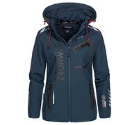 Geographical Norway Reine Lady - Softshell Jackets for Women Waterproof Outdoor Hooded UK - Windproof Rain Coats Women's - Activities Hiking Skiing Autumn Winter Spring (Navy Navy M)