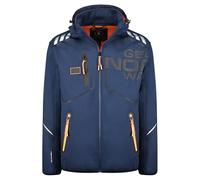 Geographical Norway Robin Men - Softshell Jackets for Men Waterproof Outdoor Hooded UK - Windproof Rain Coats Men's - Activities Hiking Skiing Autumn Winter Spring (Navy M)