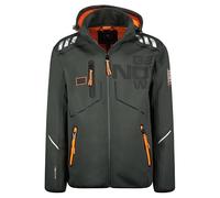 Geographical Norway Robin Men - Softshell Jackets for Men Waterproof Outdoor Hooded UK - Windproof Rain Coats Men's - Activities Hiking Skiing Autumn Winter Spring (Dark Grey M)