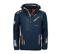 Geographical Norway Royaute Men - Men's Waterproof Softshell Hooded Jacket - Comfortable Outdoor Jacket Tactical Windbreaker - Hiking Skiing Autumn Winter Spring (Marine-orange XL)