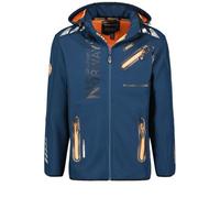 Geographical Norway Softshell ROYAUTE DB MEN 068 Black (WY1999H/GN/Black/Orange), Wind-Resistant, Windproof, with Membrane, Hood, Comfortable, Outdoor, navy/orange, XL