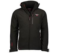 Geographical Norway Taboo Men - Softshell Jacket Mens Waterproof Hooded UK - Comfortable Outdoor Coat Tactical Windbreaker - Hiking Skiing Autumn Winter Spring (Black S)