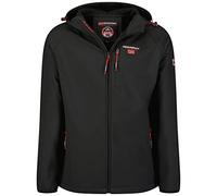 Geographical Norway Takito - Softshell Jacket for Men - Waterproof and Windproof/Clothing/Coat, with Long Sleeves, Black/White, S