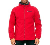 Geographical Norway Tamazonie Men - Men's Warm Mid Thick Fleece Zip - Men's Autumn Winter Spring Warm Jacket - Long Sleeve Sweater Soft Comfort Outdoor (Red S)