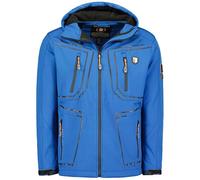 Geographical Norway Topere Men - Softshell Jackets for Men Waterproof Outdoor Hooded UK - Windproof Rain Coats Men's - Activities Hiking Skiing Autumn Winter Spring (Royal Blue L)
