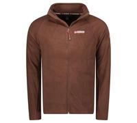 Geographical Norway Tug Men Full Zip - Men's Thin Fleece Warm Zip - Men's Autumn Winter Spring Warm Jacket - Long Sleeve Fur Sweater Soft Comfort Outdoor (Brown L)